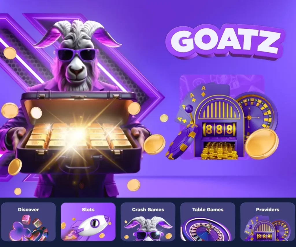 Goatz casino – skjermbilde fra nettsiden