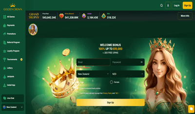 Golden Crown – skjermbilde fra nettsiden