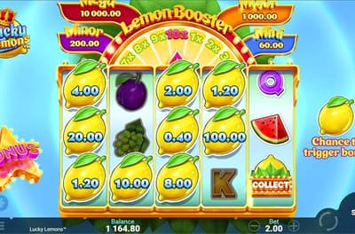 Lemon Casino startsiden med sitron-tema